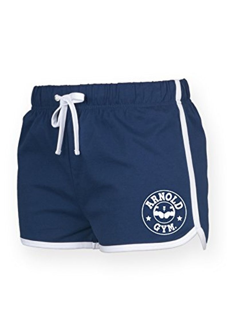 Fashion Arnold Gym - Pantalones cortos deportivos para mujer, estilo retro, color gris