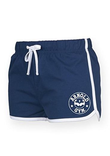 Arnold Gym - Pantalones cortos deportivos para mujer, estilo retro, color gris