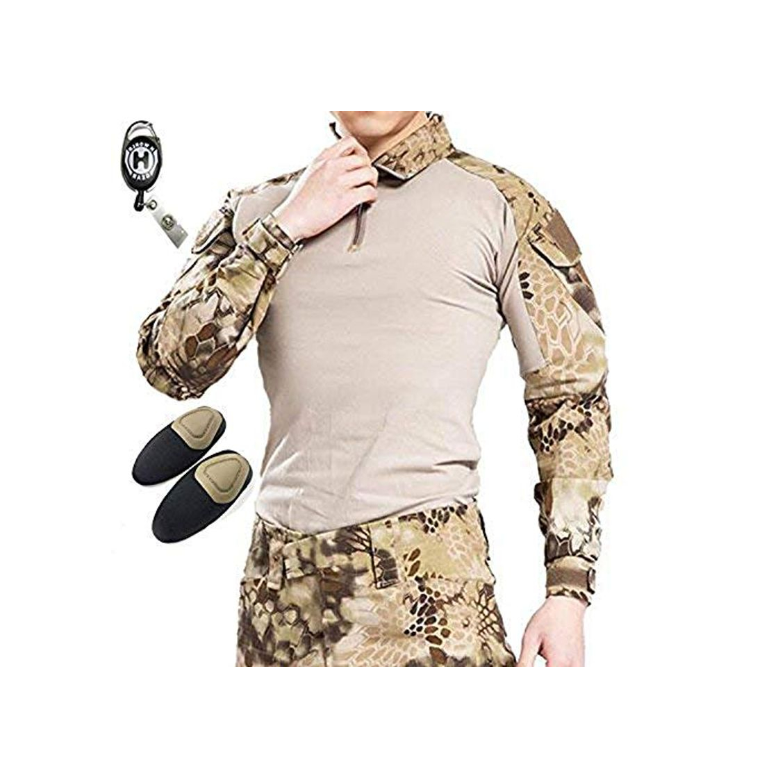 Producto H mundo UE Taktisches caza militar Langarm Shirt con Pads Ellenbogen