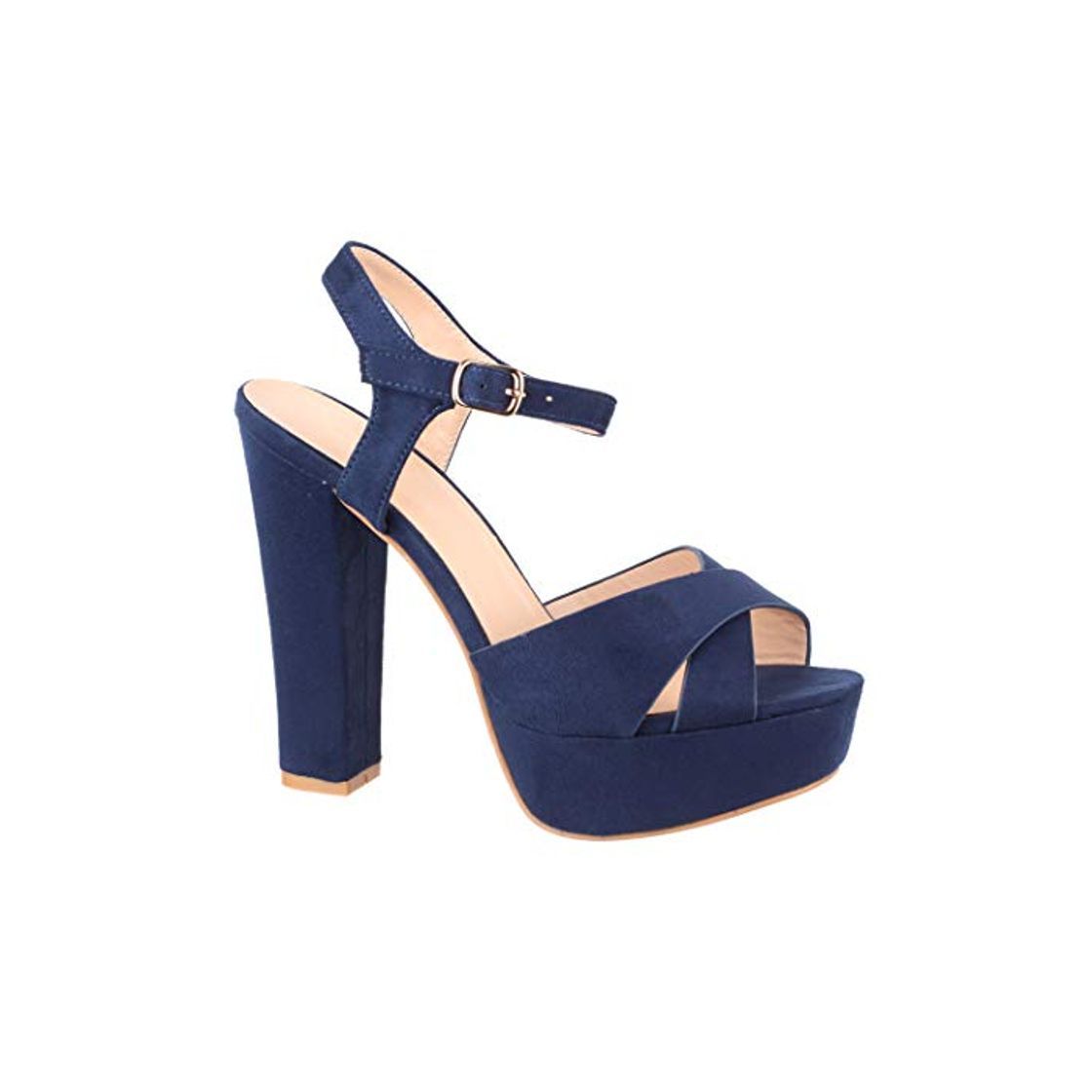 Social Elara Zapato de Tacón con Plataforma para Mujer Punta Abierta High Heels