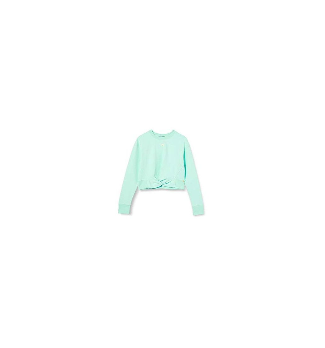 Social Scotch & Soda Cropped Sweat with Knot Detail and Theme Artworks Sudadera