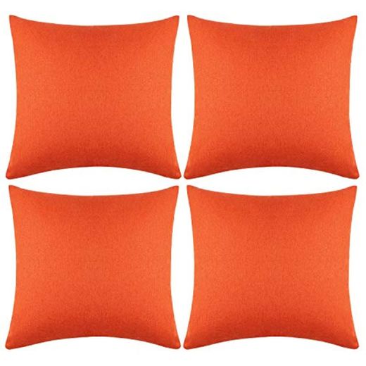 Aneco - Juego de 4 fundas de almohada impermeables para exteriores