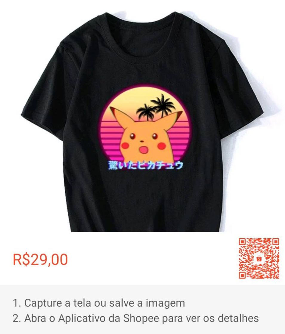 Moda Camiseta Unissex - Pikachu Vaporware Sun