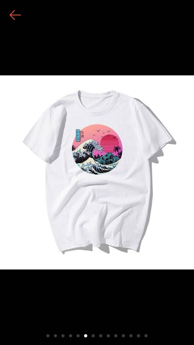 Fashion Camiseta Unissex -Vaporware Ondas e Sol