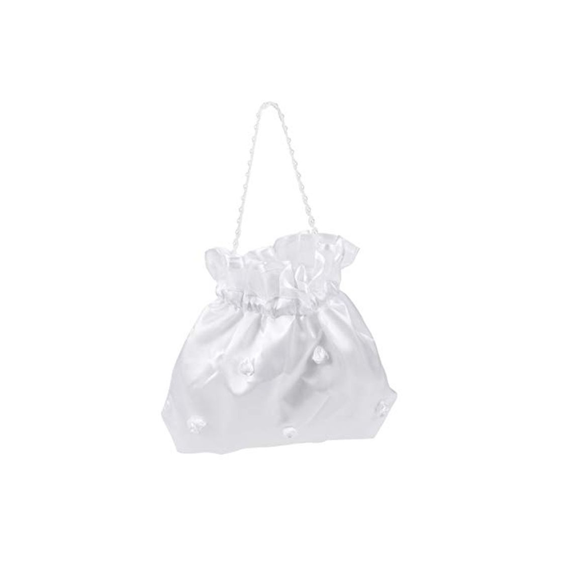 Social VORCOOL novia dama blanco satinado Flores Dolly bolsa bolso de mano