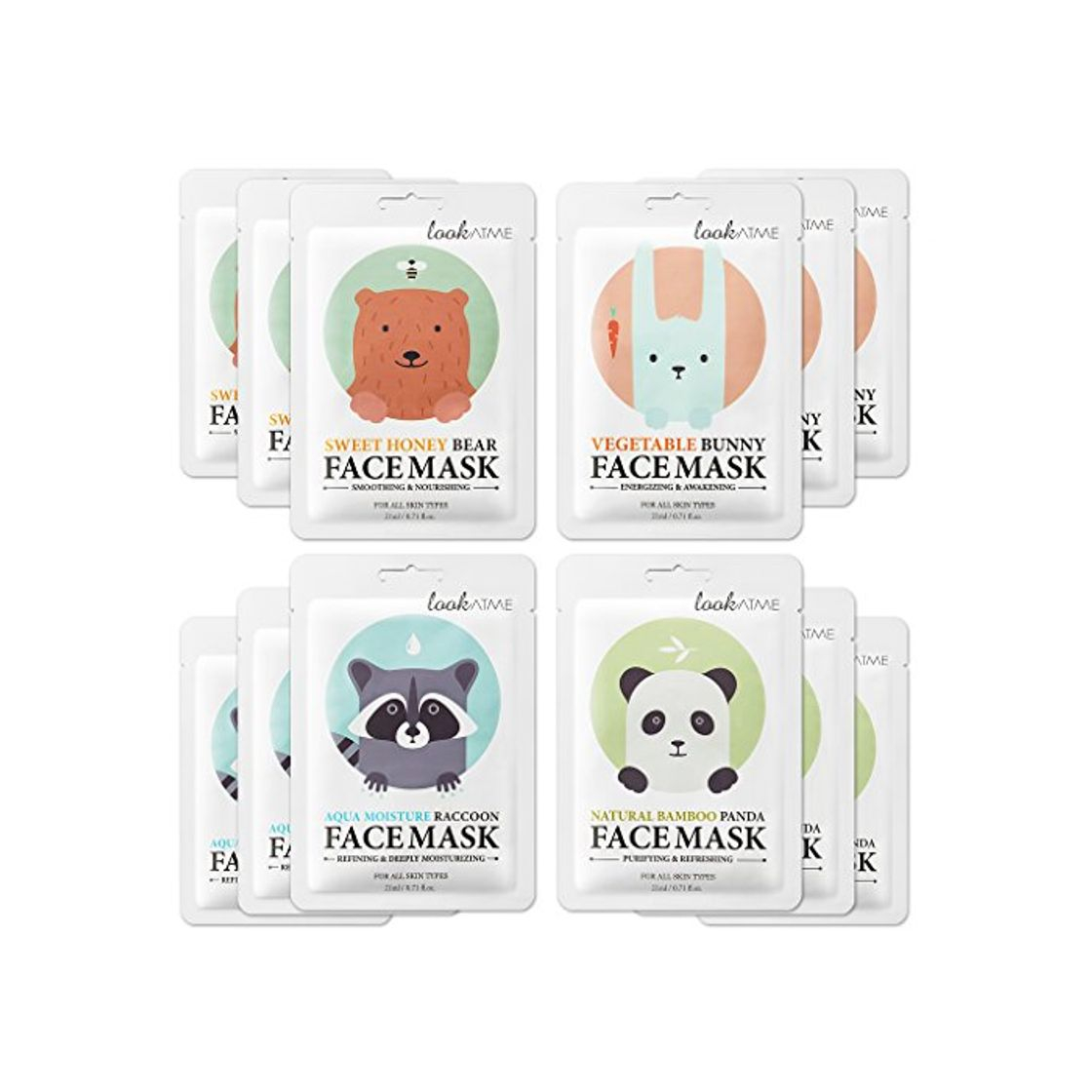 Social Look at me - Máscaras faciales prémium con sobre con diseño de