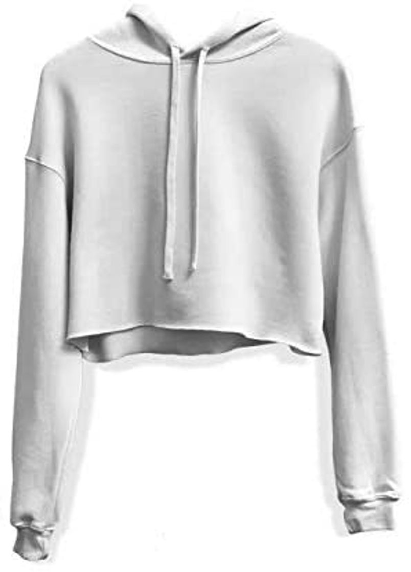 Moda Moletom Feminino Blusa Cropped Liso 