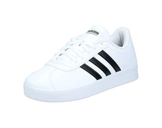 Adidas VL Court 2.0 K, Zapatillas de Deporte Unisex Adulto, Blanco