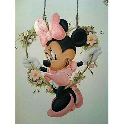 Diamond Painting 5D DIY Kit Completo Full Dirll Minnie rosa de dibujos