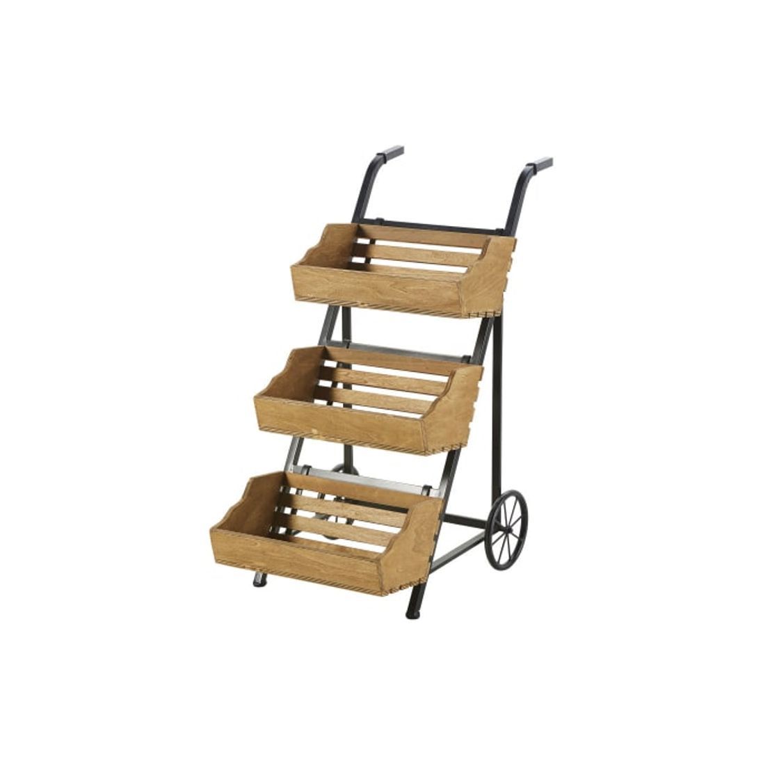 Frutero de metal negro con efecto envejecido