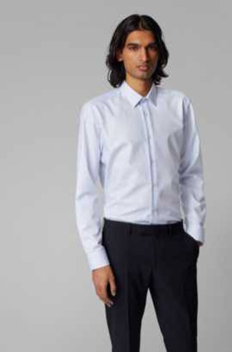 Moda Camisa regular fit de algodón 