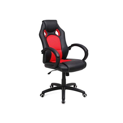 SONGMICS OBG56BR Racing - Silla de Escritorio de Oficina Ergonómica Regulable con