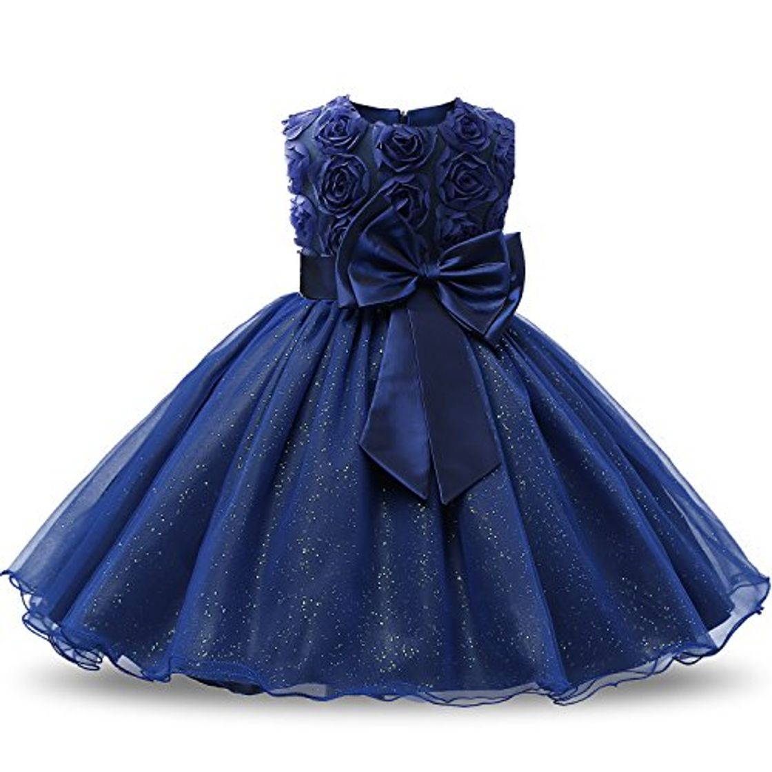 Moda NNJXD Vestido de Fiesta de Princesa con Encaje de Flor de 3D