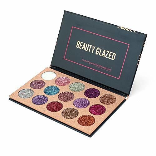 DGD Beauty Glazed Eyeshadow Palette 15 Ultra Pigmented Pressed Glitter Shadows—15 Color（）