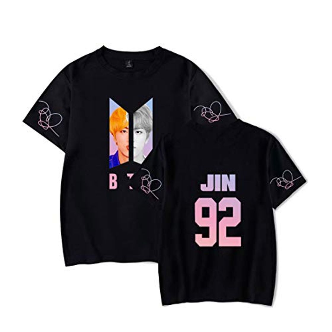 Moda JLTPH Camiseta Unisex KPOP BTS Bangtan Boys Manga Corta Camisa Hip Pop