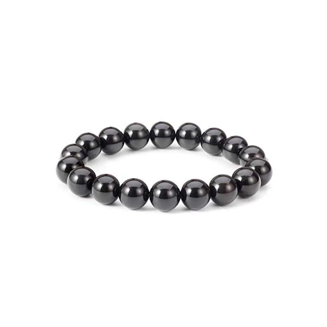 Social ChicJ&Y Pulsera de obsidiana Negra Natural 10 mm Tibetano Mala Grano curativo Cristal Piedras Preciosas Pulsera para Hombre Mujer