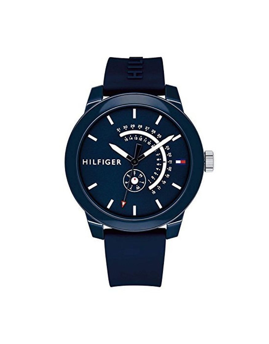 Social Tommy Hilfiger Reloj Analógico para Hombre de Cuarzo con Correa en Silicona