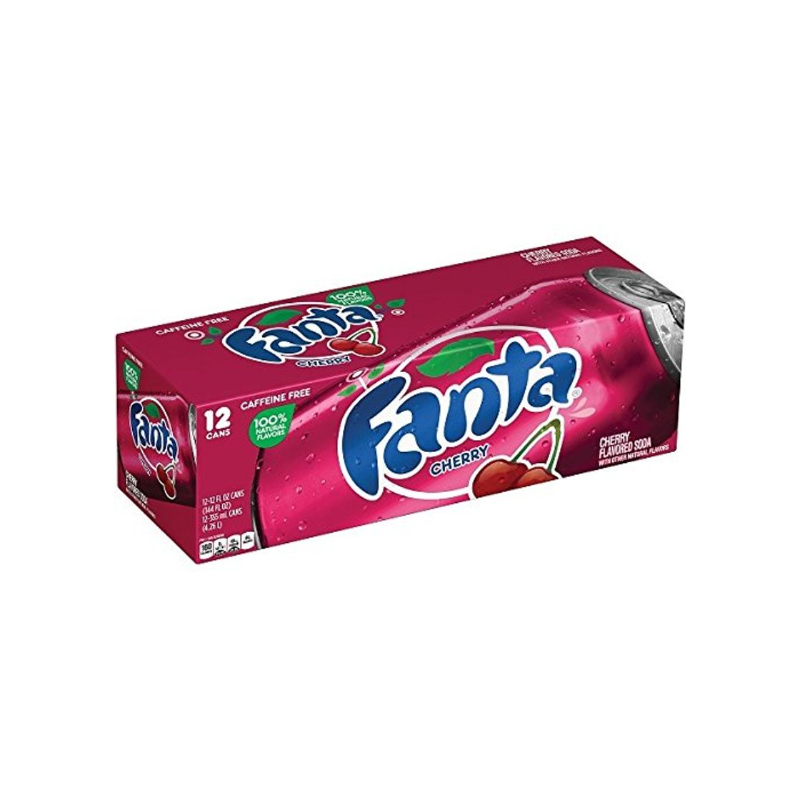 Productos Fanta Refresco con Gas, Sabor Cereza - Paquete de 12 x 355