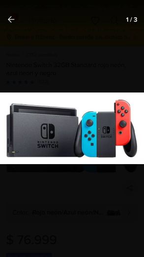 Nintendo Switch 32GB Standard rojo neón, azul neón y negro ...