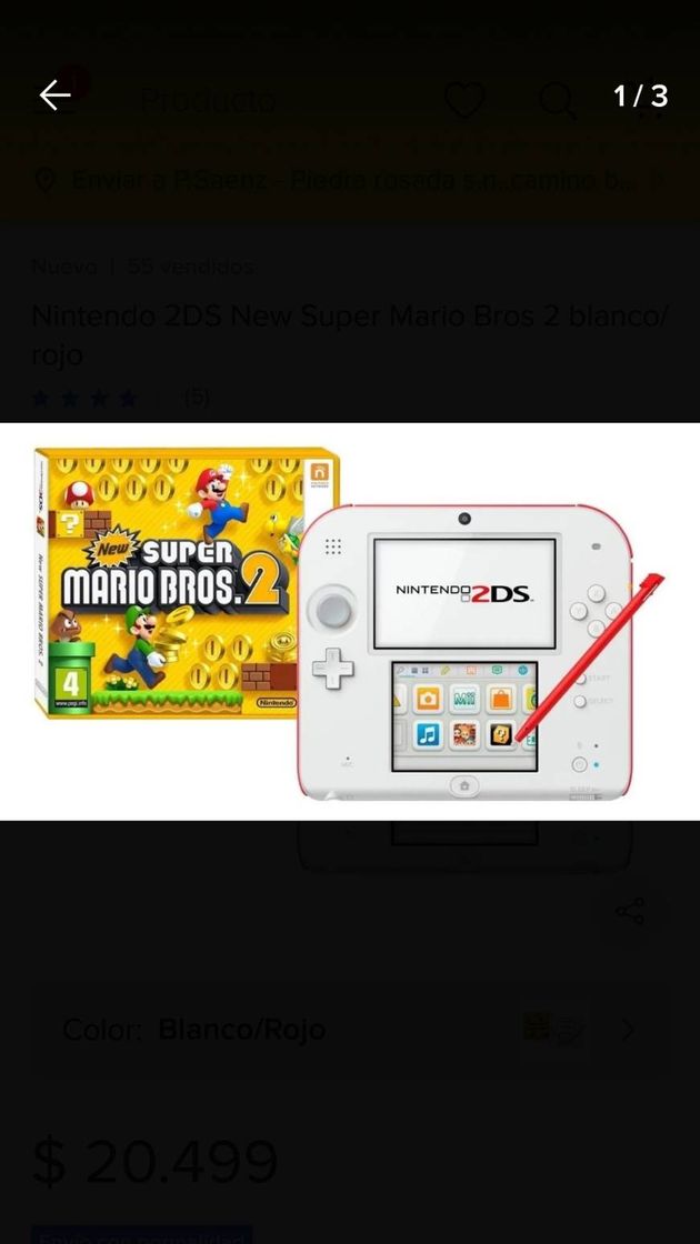 Fashion Nintendo 2DS New Super Mario Bros 2 blanco/rojo | Mercado Libre