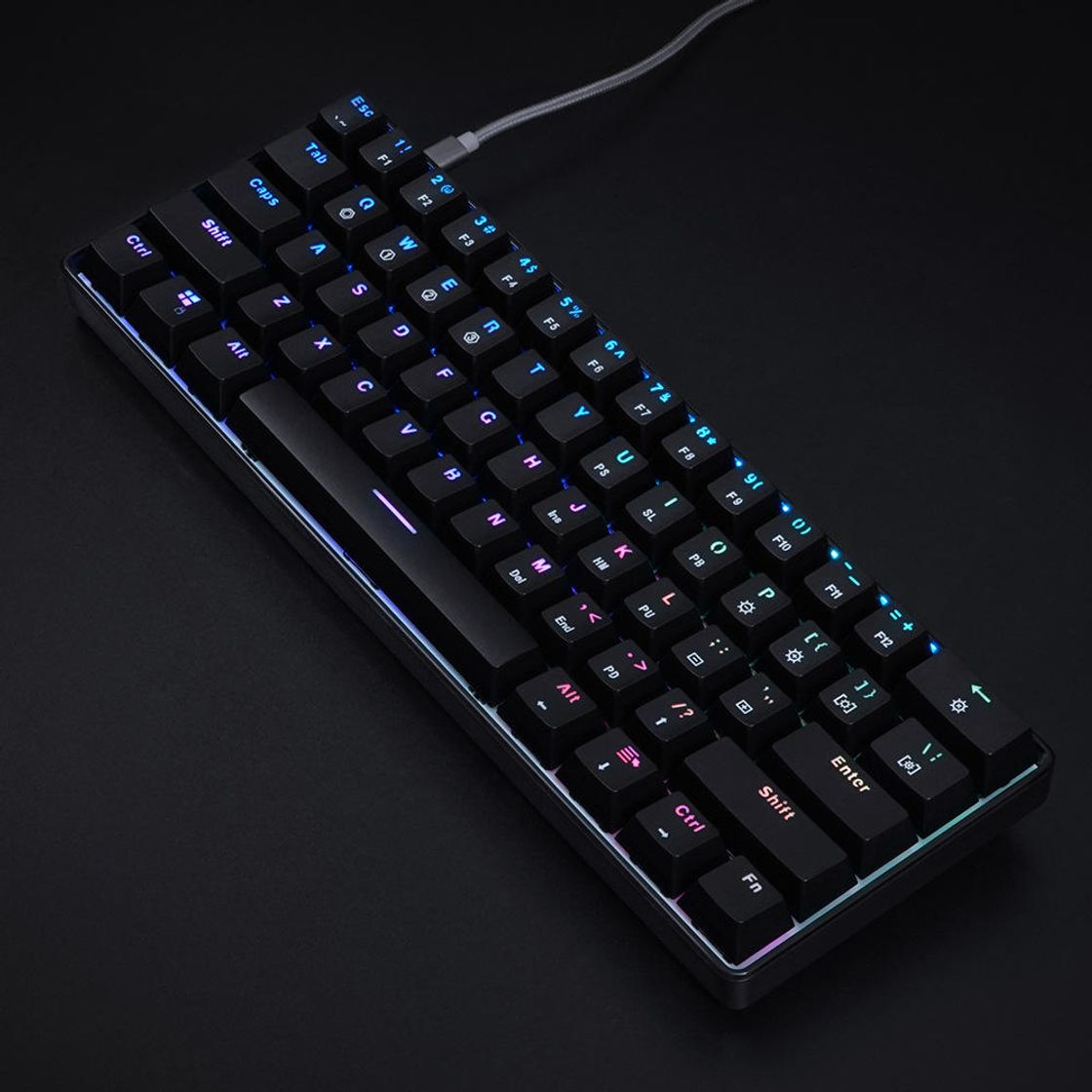 Fashion Teclado gamer GK 61 con switches gateron yellow