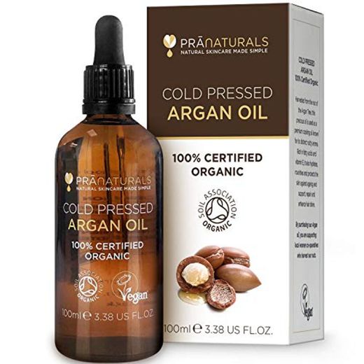 PraNaturals Aceite de Argán Marroquí 100% Orgánico Puro y Natural para Cara