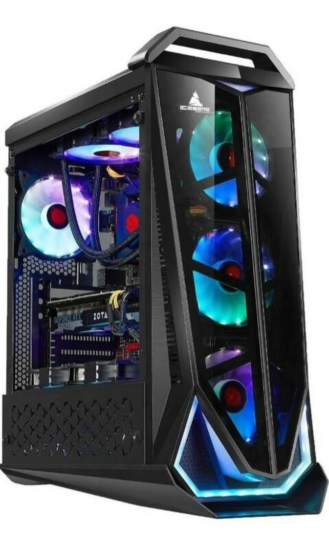 Producto Caja Gabinete Iceberg Crystal Max 4 Ventiladores Y Tira Rgb