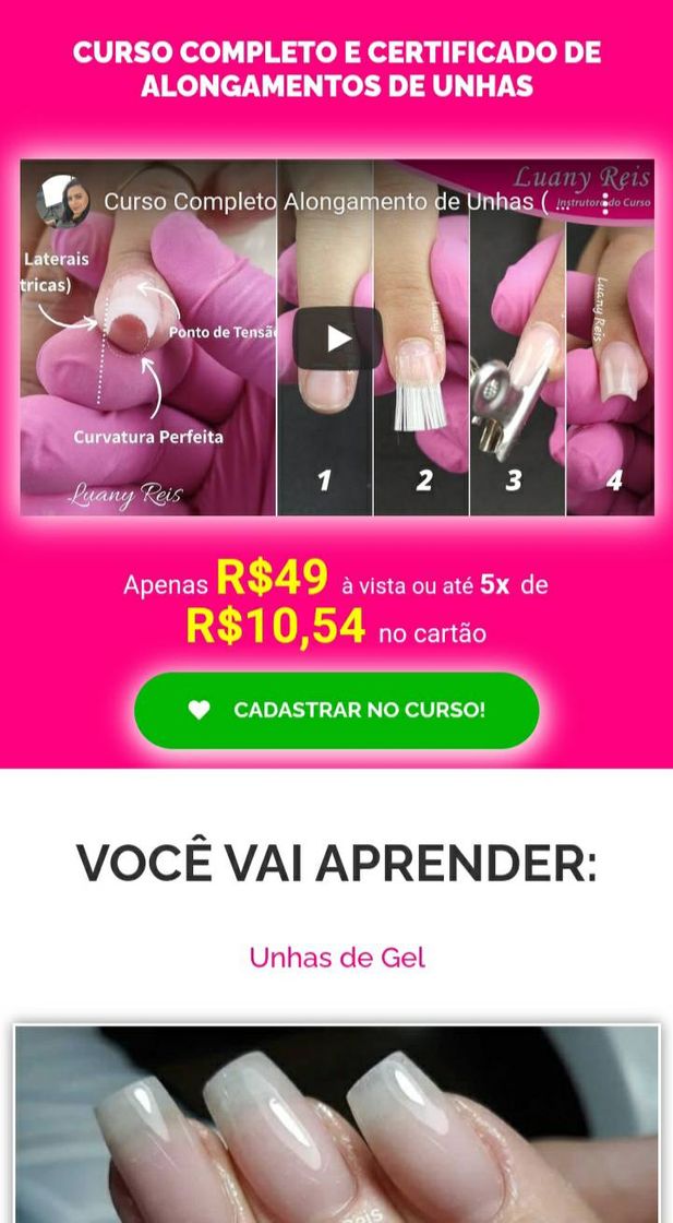 Social Curso alongamento de unhas em gel 