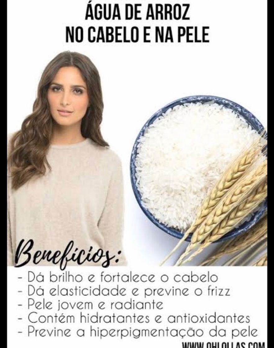 Moda Água de arroz para o cabelo