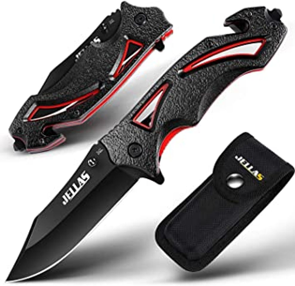 Product Jellas Cuchillo Plegable de Bolsillo 4-1 Navaja para Hombres y Mujeres 7Cr17