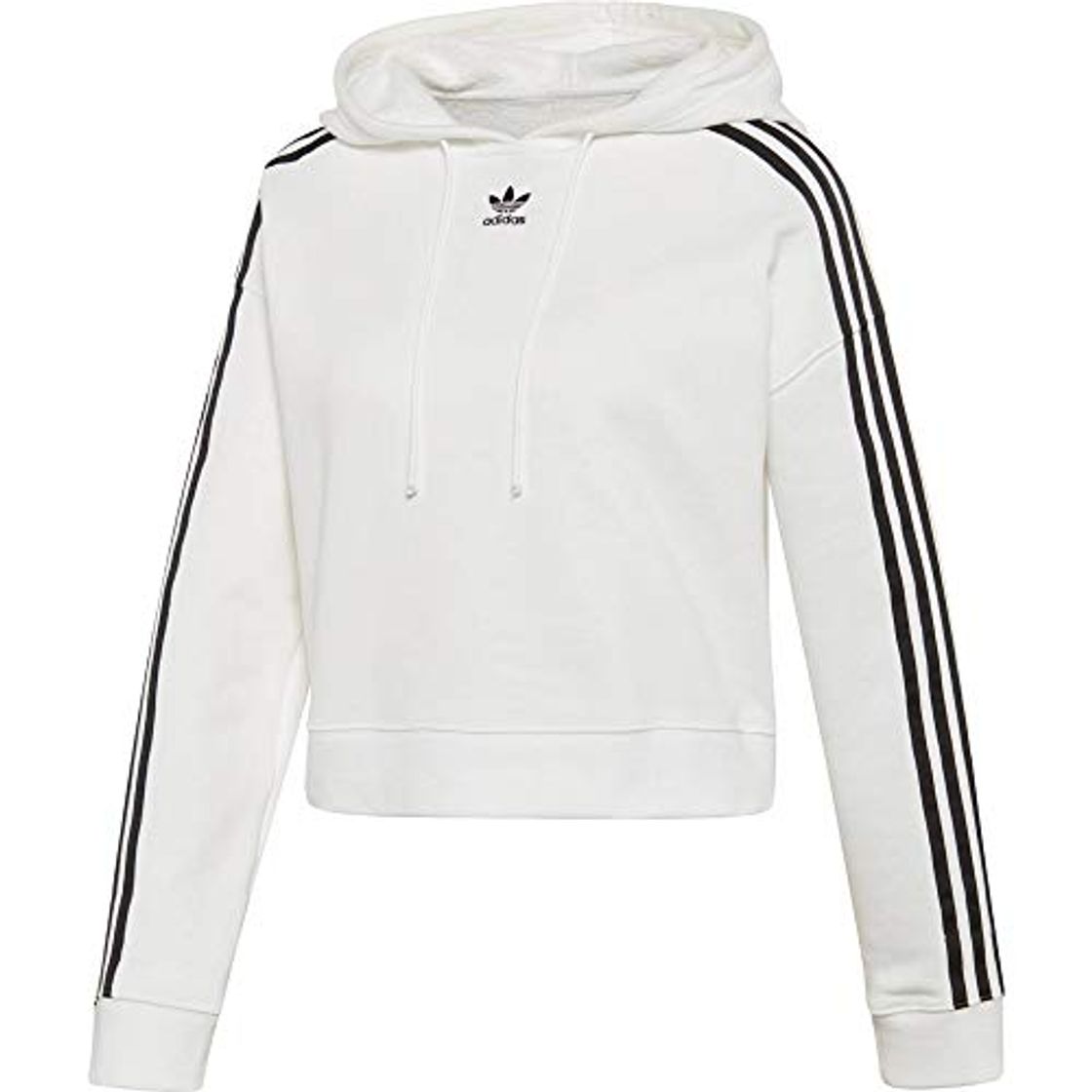 Social adidas Cropped Hoodie Sudadera, Mujer, Blanco