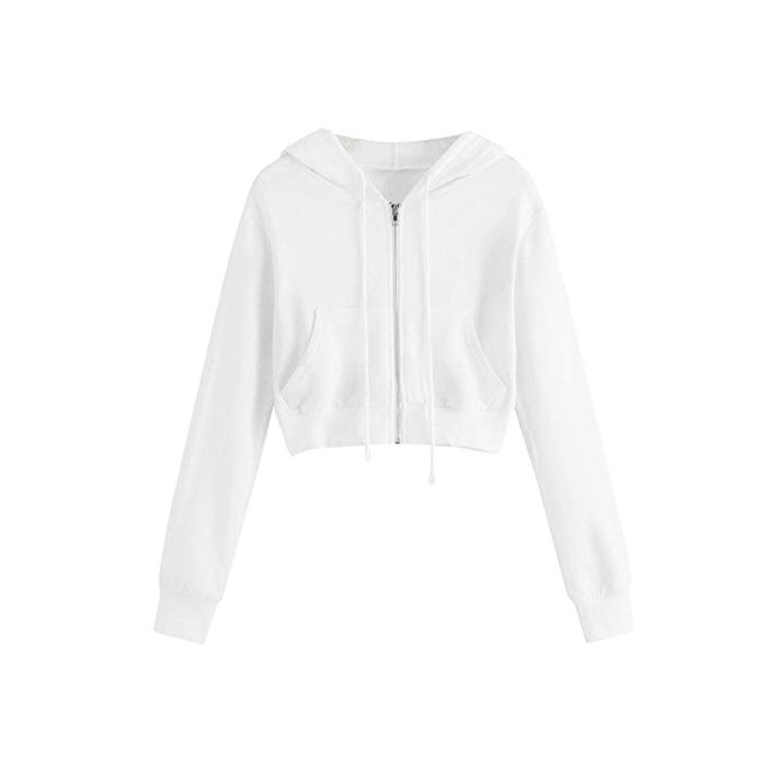 Social Sudadera sexy con cremallera para mujer blanco XL