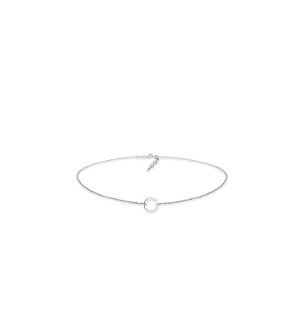 Social Elli Collares Gargantilla Circular a la moda en Plata de ley 925