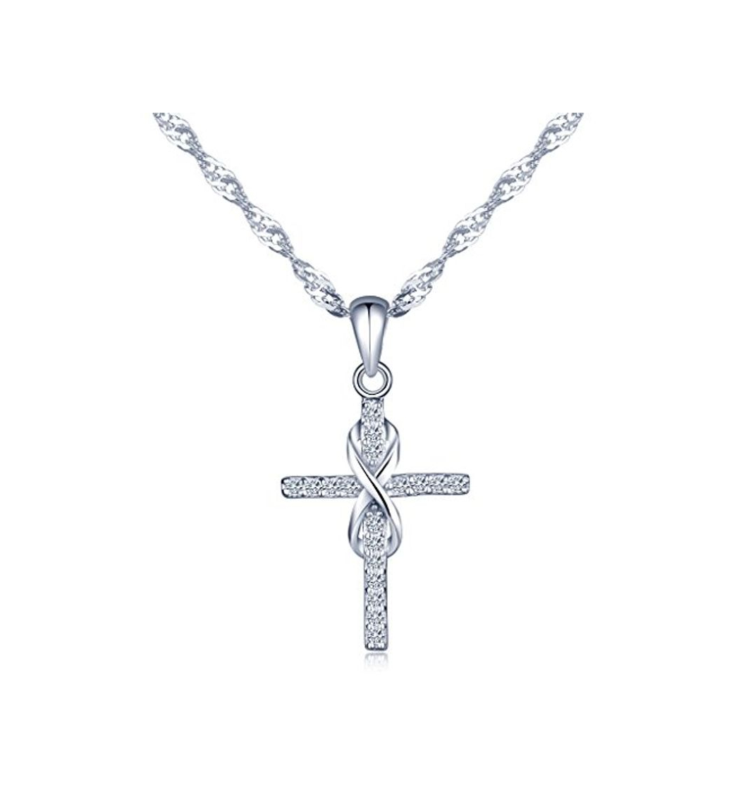 Producto Infinito U Collares Plata 925 para Mujer Colgante Cruz y Infinito con