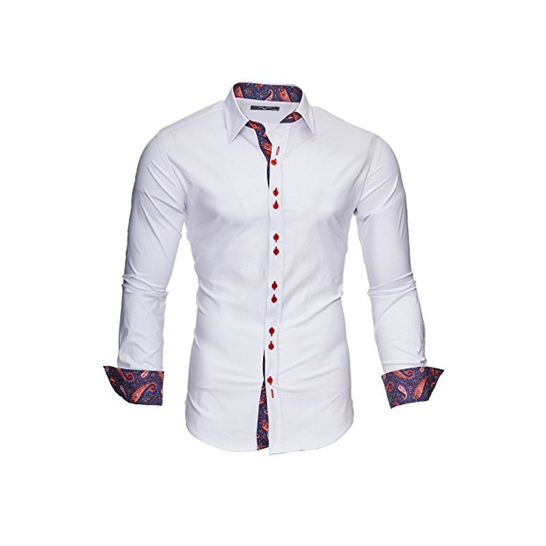 Fashion Kayhan Hombre Camisa Royal Paisley White/Bordeaux