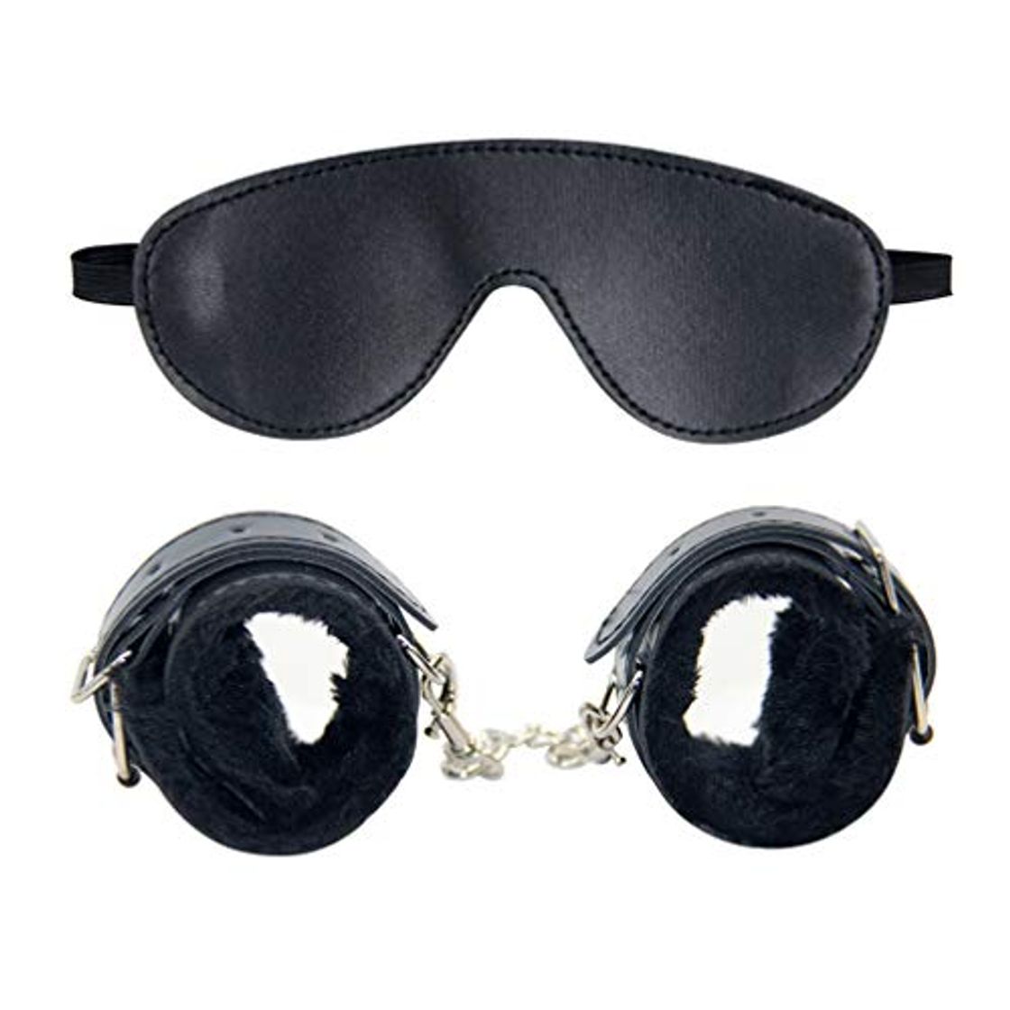 Products TENDYCOCO 2 piezas de esposas sexuales y conjunto de venda para los ojos que restringe la bondageromance accesorios de juego de roles para parejas