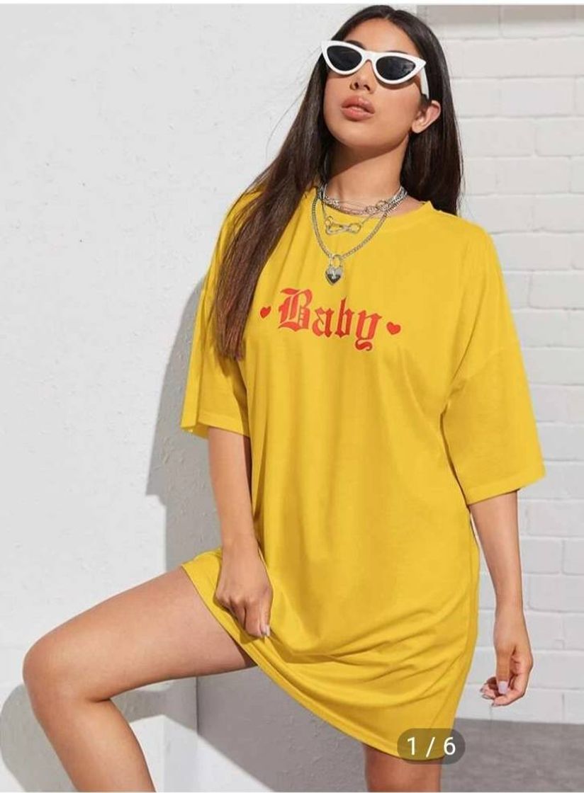 Moda Letter Graphic Oversized Longline Tee | SHEIN Singapore