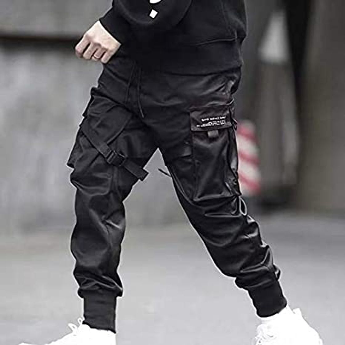 Social diirm Pantalones Cargo para Hombre Cintas Harem Joggers Pantalones de Hip Hop Harajuku Pantalones Deportivos