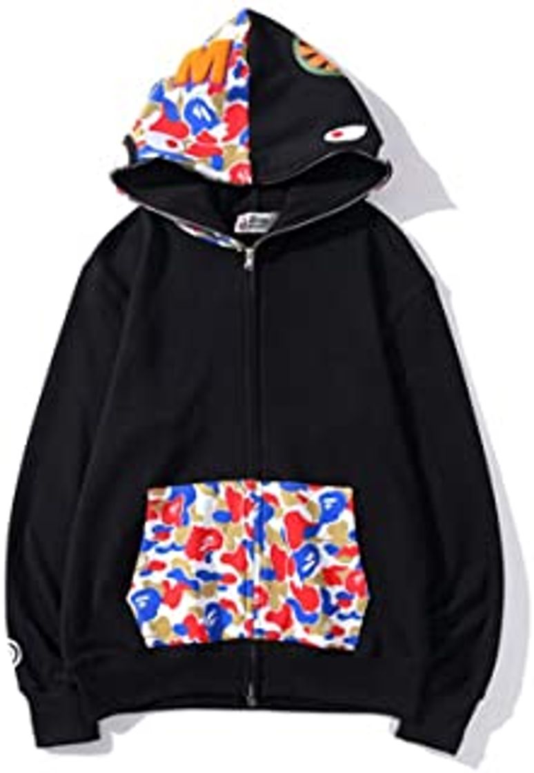 Social GEOOG Unisex Informal De Bape Ape Shark Camo con Capucha para Adultos