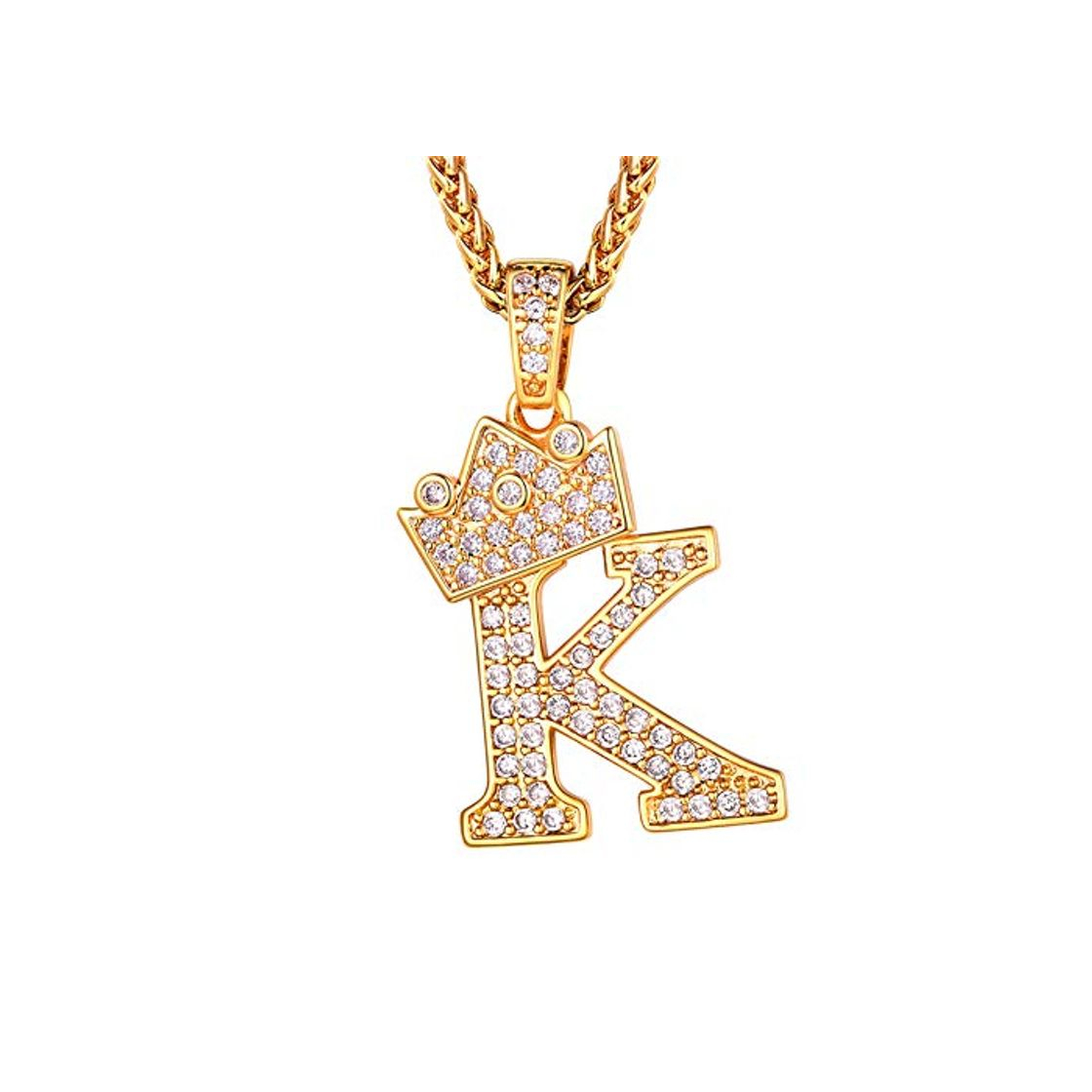 Fashion Richsteel Colgante Letra k Oro colgnates Mujer Letra Colgante de Letra Dorada Hip Hop Rap Regalo