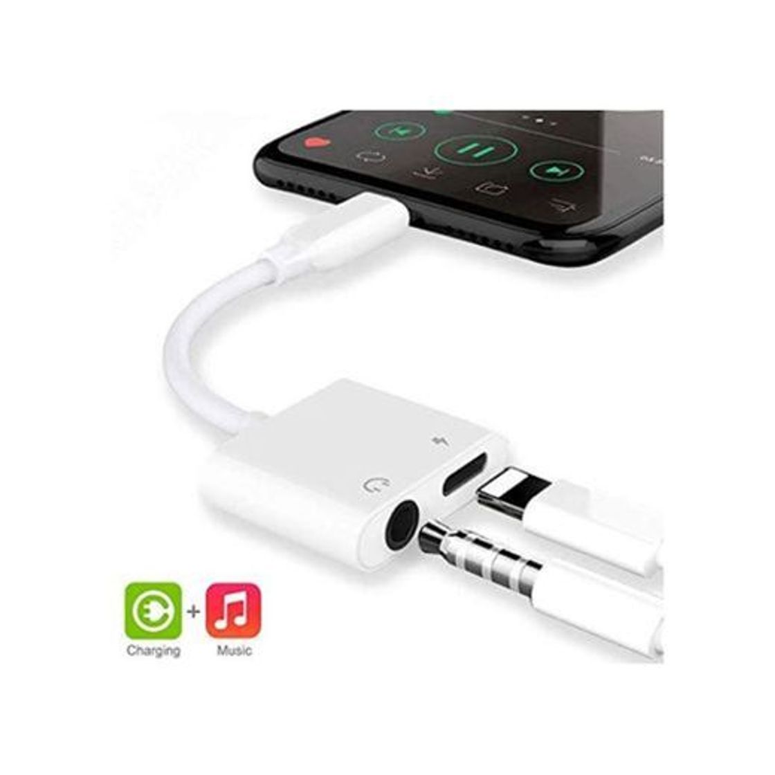 Social Adaptador para iPhone 8 Adaptador Jack de 3,5 mm Conector de Auriculares