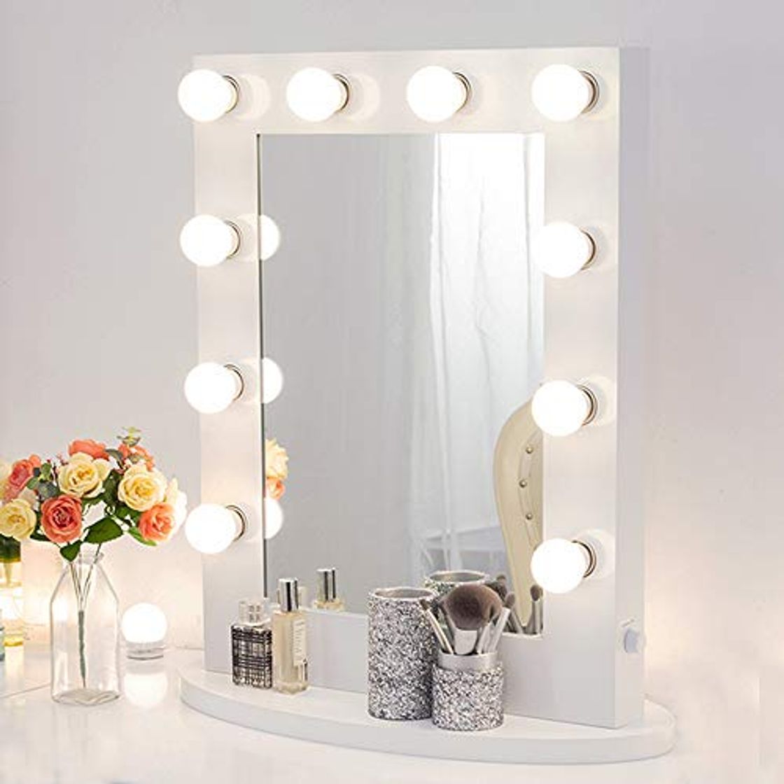 Social Blanco Espejo Maquillaje con Luz