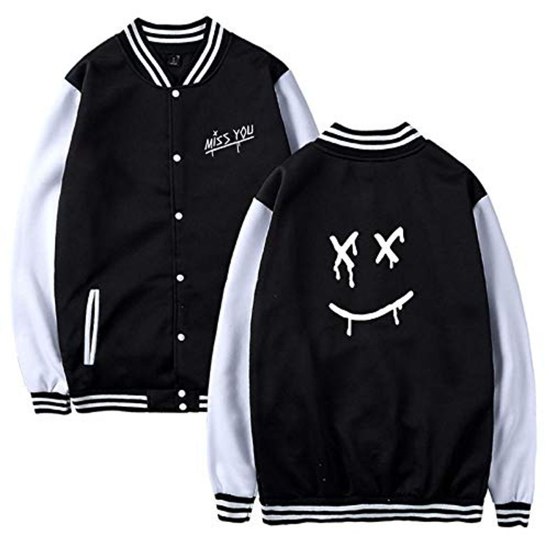 Social Chaqueta de béisbol Mujer Hombre Otoño Invierno Harajuku Hip Hop Fleece Sudadera