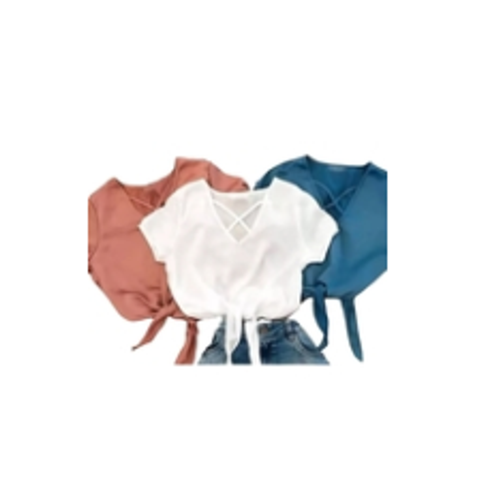 Social Blusa Nó cropped  manga curta