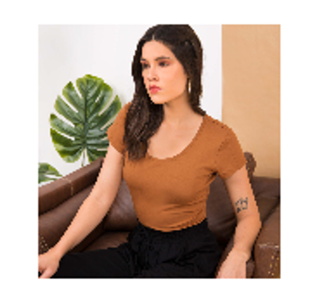 Social Blusa básica com costura na manga