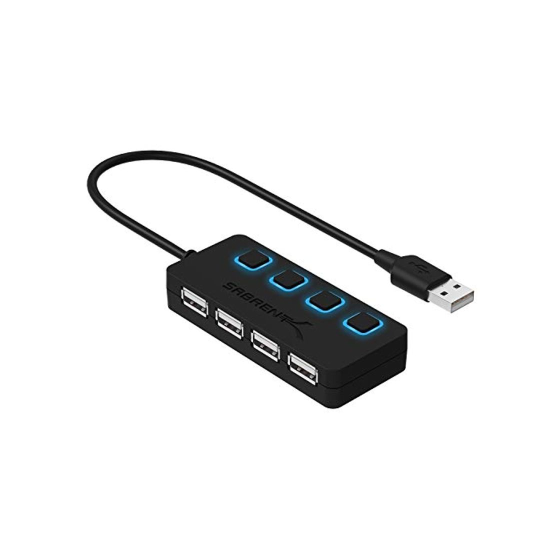 Product Sabrent Concentrador de USB 2.0 con 4 salidas, interuptores de potencia individuales