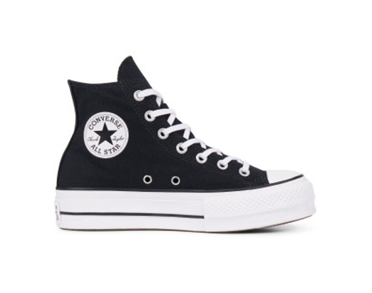 Moda Converse Chuck Taylor CTAS Lift Clean Hi, Zapatillas Altas para Mujer, Negro