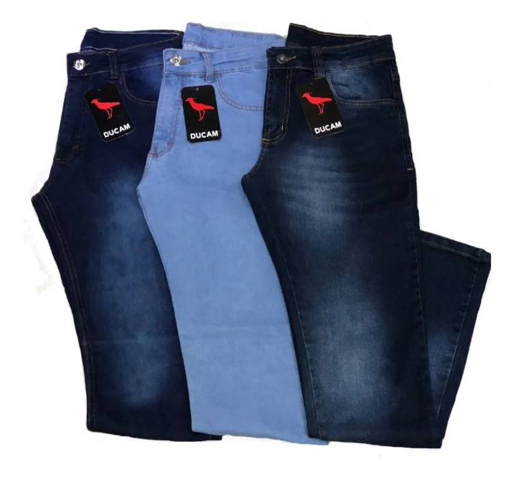 Moda Kit 3 Calça Jeans Masculina Slim Original Elastano Lycra - R$ 120