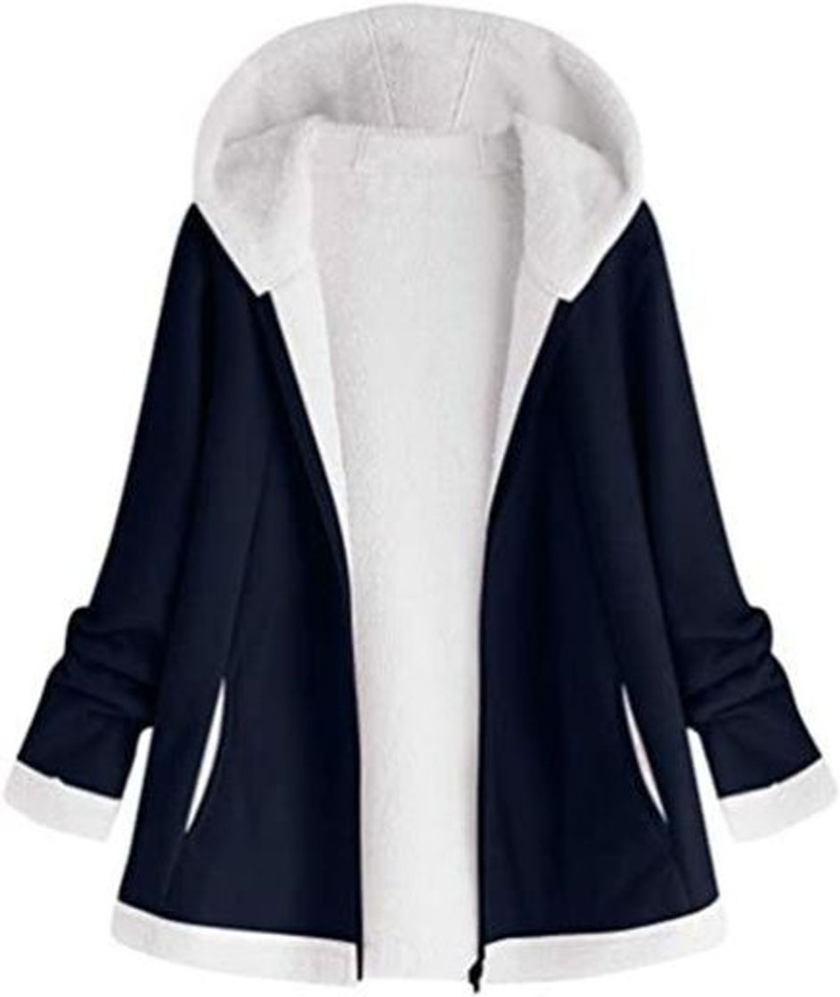 Social Abrigo De Invierno Mujer Libre Abrigos para Mujer Rebajas Talla Grande Abrigo con Capucha De Manga Larga Vintage Cremallera Señoras Abrigos con Bolsillos Gruesos De Lana riou