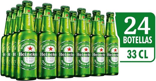 Heineken Cerveza - Caja de 24 Botellas x 330 ml - Total